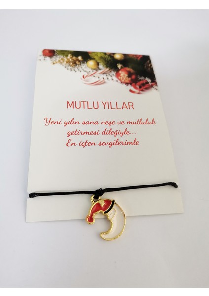 Yılbaşı Hediyesi Yeni Yıl Hediye Noel Temalı Charm Ipli Bileklik