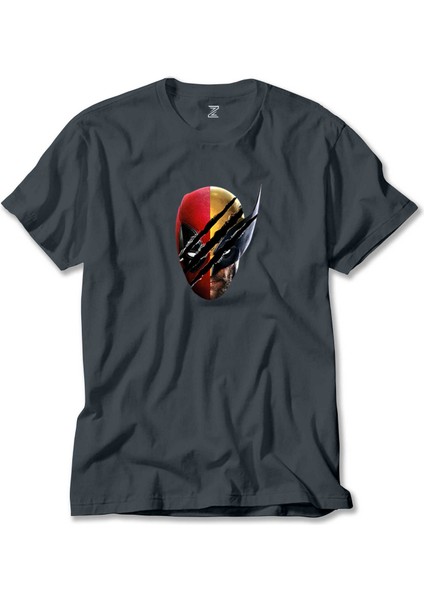 Deadpool Wolverine Siluet Füme Tişört