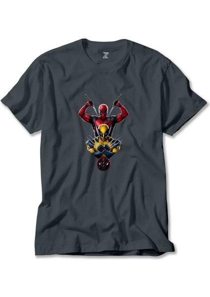 Deadpool Wolverine Warrios Füme Tişört