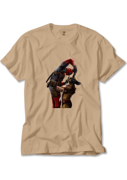 Deadpool Wolverine Krem Tişört