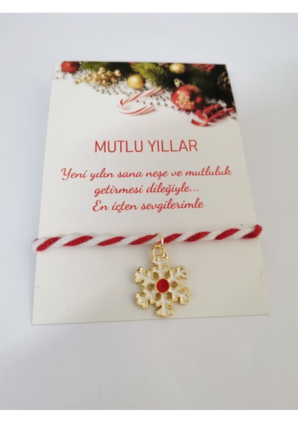 Yılbaşı Hediyesi Yeni Yıl Hediye Noel Temalı Charm Marteniçka Ipli Bileklik