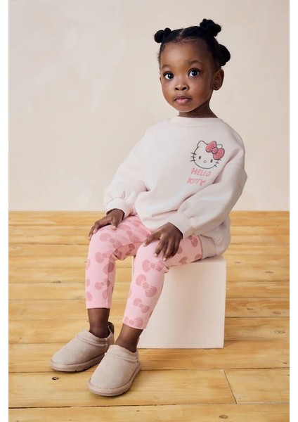 Yeni Sezon Kız Çocuk Karakter Baskılı Pamuklu Sweatshirt ve Fitilli Taytlı Takım fiyatları