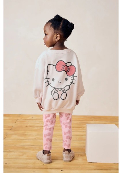Yeni Sezon Kız Çocuk Karakter Baskılı Pamuklu Sweatshirt ve Fitilli Taytlı Takım modelleri