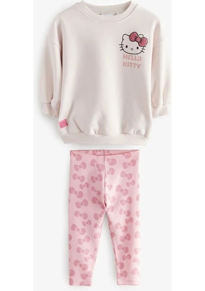 Yeni Sezon Kız Çocuk Karakter Baskılı Pamuklu Sweatshirt ve Fitilli Taytlı Takım fırsatları