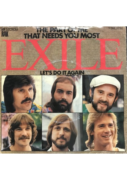 Exile The Part Of Me That Needs You Most 45'lik Plak