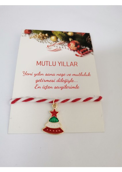 Yılbaşı Hediyesi Yeni Yıl Hediye Noel Temalı Charm Marteniçka Ipli Bileklik