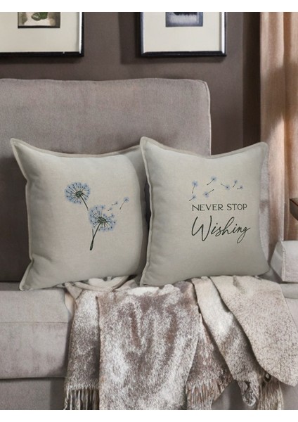 Never Stop Wishing Nakışlı Kırlent Kılıfı
