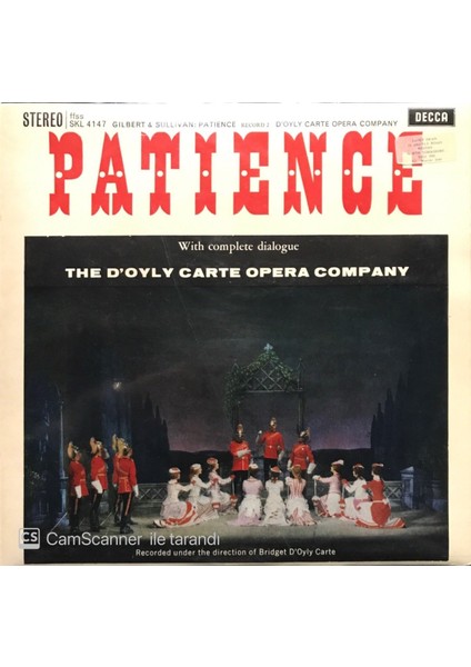 Gilbert And Sullivan - Patience 2 Plaklık Set LP Klasik Plak
