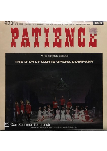 Gilbert And Sullivan - Patience 2 Plaklık Set LP Klasik Plak modelleri