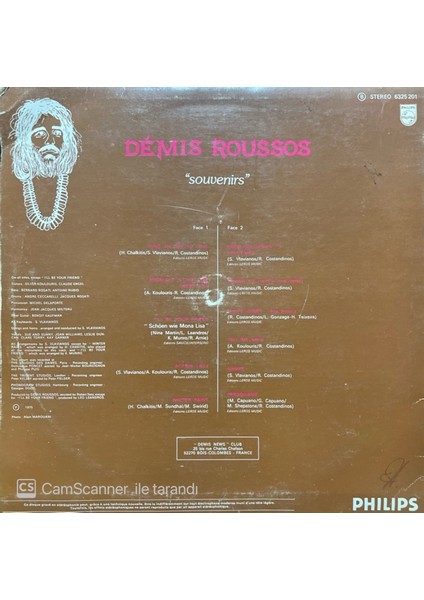 Demis Roussos – Souvenirs LP Plak