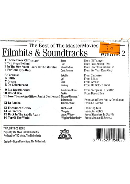 The Best Of – The Master Movies Filmhits - Soundtracks Volume 2 CD fiyatları