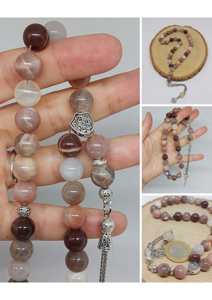 Güneş Taşı 33LÜK Koyu Alacalı Renkler Tesbih 10MM (21470)