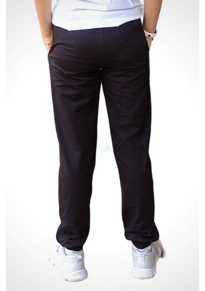 Unisex Çocuk & Genç Çift Cepli Eşofman Altı Siyah Renk 9-10 Yaş - Siyah