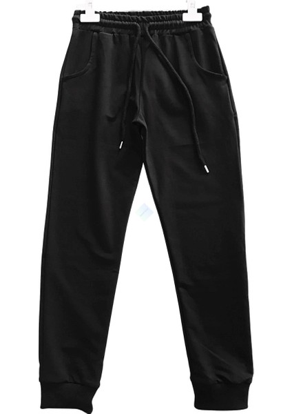 Unisex Çocuk & Genç Çift Cepli Eşofman Altı Siyah Renk 9-10 Yaş - Siyah