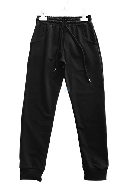 Unisex Çocuk & Genç Çift Cepli Eşofman Altı Siyah Renk 9-10 Yaş - Siyah