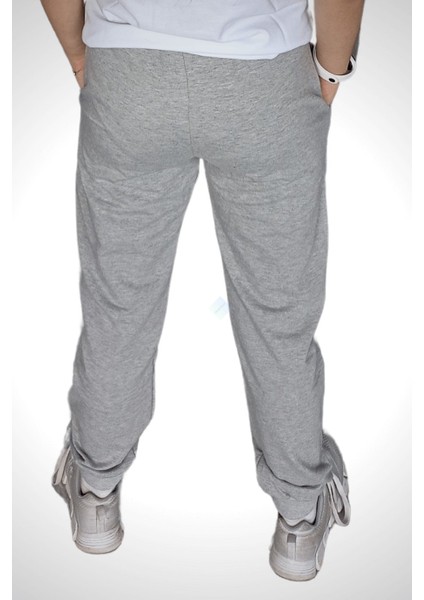 Unisex Çocuk Gri Beli Lastikli Cepli Şardonlu Eşofman Altı 15-16 Yaş - Gri