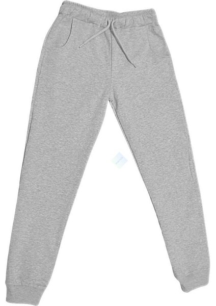Unisex Çocuk Gri Beli Lastikli Cepli Şardonlu Eşofman Altı 15-16 Yaş - Gri