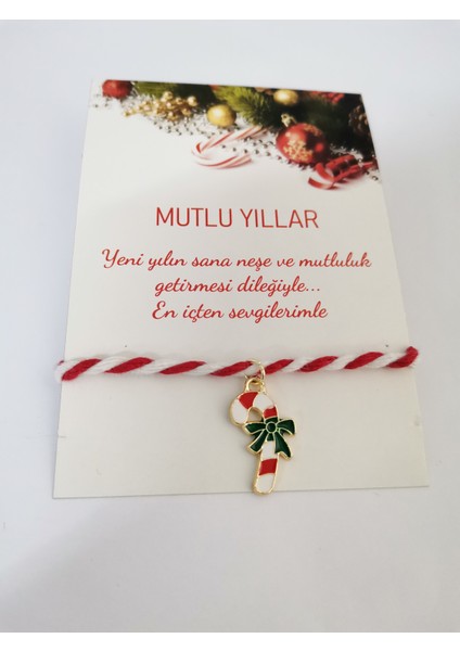 Yılbaşı Hediyesi Yeni Yıl Hediye Noel Temalı Charm Marteniçka Ipli Bileklik