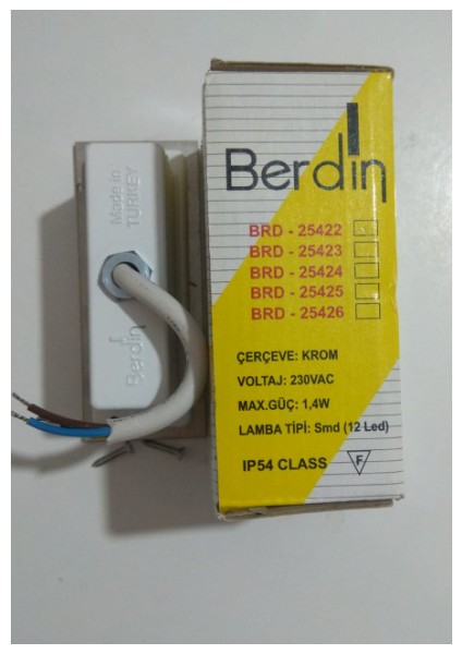 Dikdörtgen Beyaz Işık 1,4W Krom Çerçeve LED Merdiven Armatürü