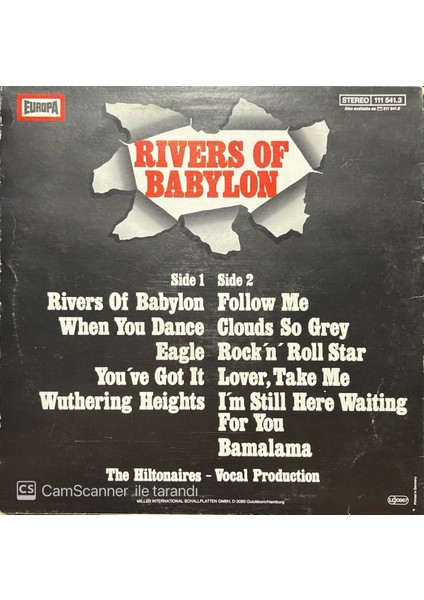 Rivers Of Babylone LP Plak