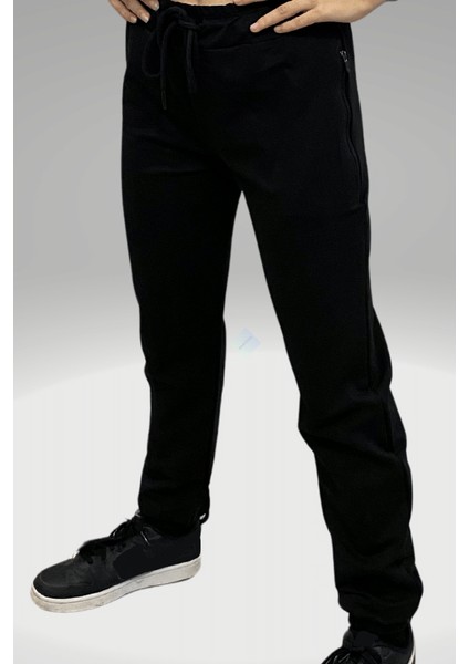 Çocuk Siyah Fermuarlı Cepli Eşofman 7-8 Yaş - Siyah