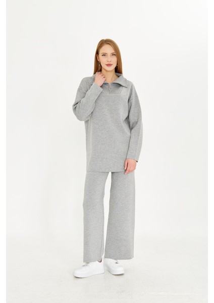 Oversize Fermuarlı Triko Alt Üst Takım 1805 modelleri