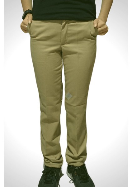 Bej Kanvas Kumaş Okul Pantolonu 11 Yaş - Bej