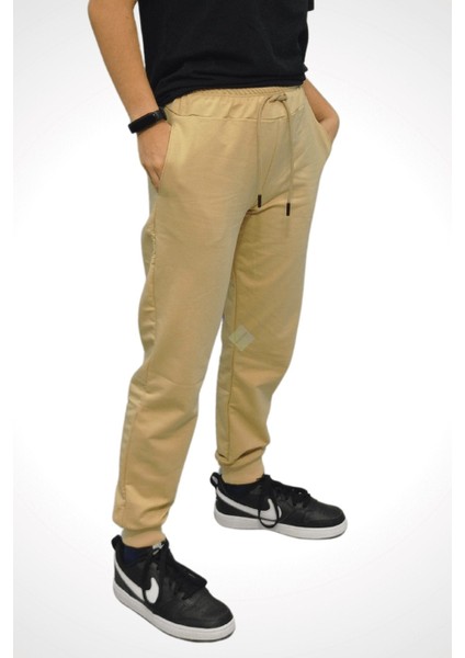 Unisex Çocuk Bej Jogger Eşofman Altı 11-12 Yaş - Bej