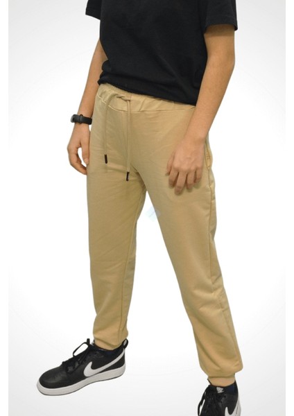 Unisex Çocuk Bej Jogger Eşofman Altı 11-12 Yaş - Bej