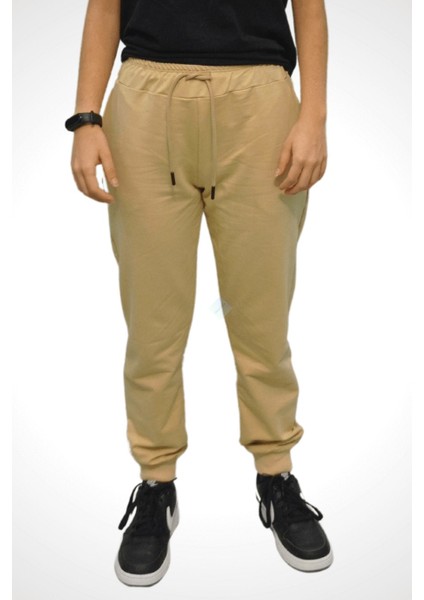 Unisex Çocuk Bej Jogger Eşofman Altı 11-12 Yaş - Bej
