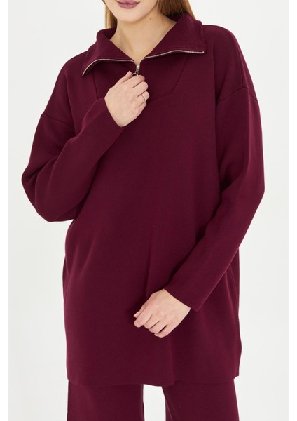 Oversize Fermuarlı Triko Alt Üst Takım 1805 fırsatları