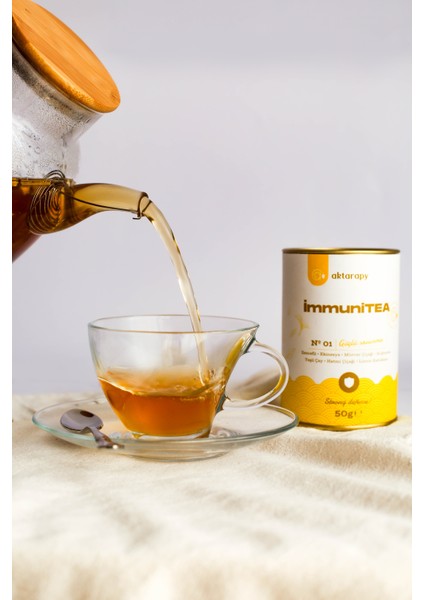 İmmuniTEA Bitki Çayı Güçlü Savunma - Zencefil, Ekinezya ve Kuşburnu İçeren Çay 50g