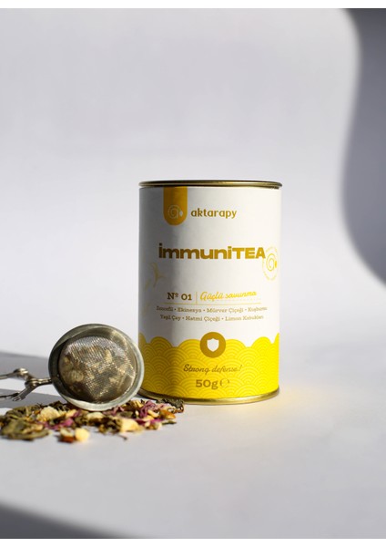İmmuniTEA Bitki Çayı Güçlü Savunma - Zencefil, Ekinezya ve Kuşburnu İçeren Çay 50g