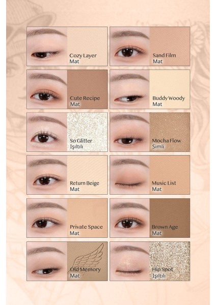 Hafif Dokulu Yoğun Renklere Sahip Göz Farı Paleti CLIO Pro Eye Palette Air (15 Tanning Brown)