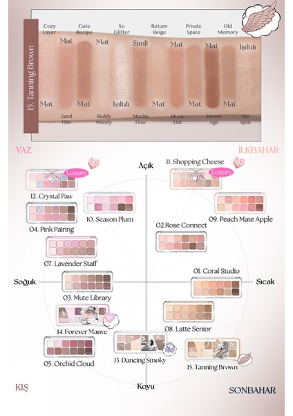 Hafif Dokulu Yoğun Renklere Sahip Göz Farı Paleti CLIO Pro Eye Palette Air (15 Tanning Brown)