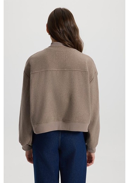 Kadın Kaşe Bomber Ceket - Vizon modelleri