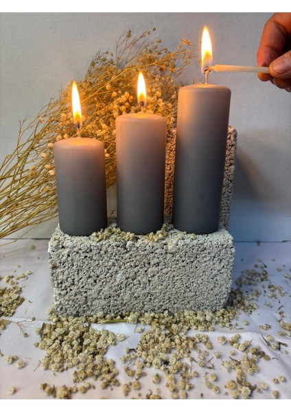 3 Adet Silindir Mum 11-9-7 Cm Çap 4 Cm fiyatları