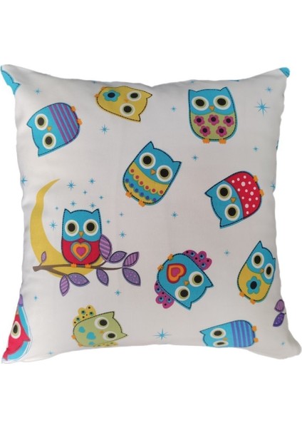 Baykuş Desenli Yastık Kılıfı 43X43 cm modelleri