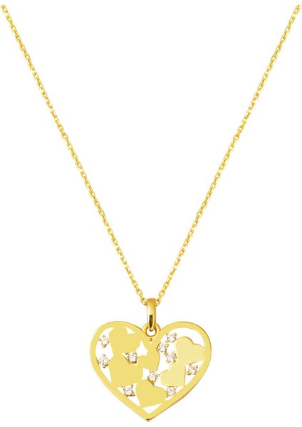 Minimal Kalpler Kadın Altın Kolye