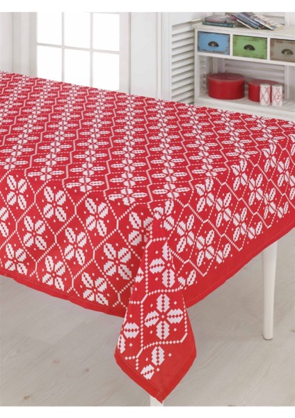 Yılbaşı Çiçek Masa Örtüsü