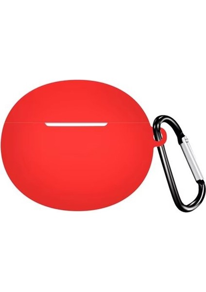 Xiaomi Redmi Buds 4 Active Uyumlu Kılıf Mat Kancalı Silikon SF13 Kırmızı