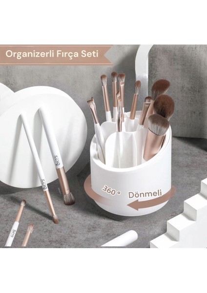 Professional Lüx Organizerli Makyaj Fırça Seti