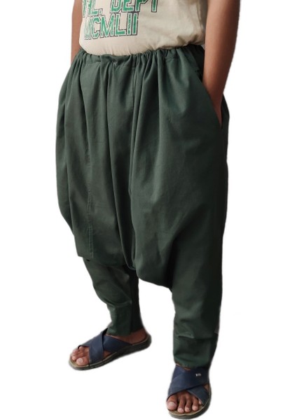 Haki Yeşil Yetişkin Erkek Şalvar modelleri