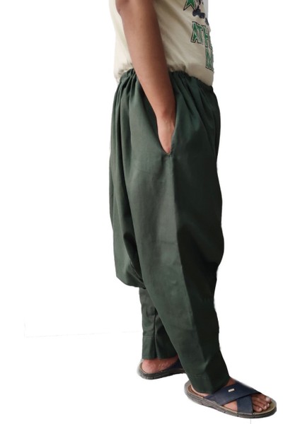 Haki Yeşil Yetişkin Erkek Şalvar fırsatları