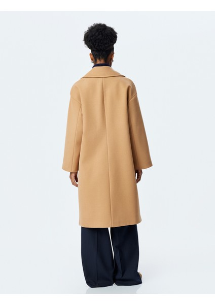 Kruvaze Oversize Uzun Kaşe Kaban