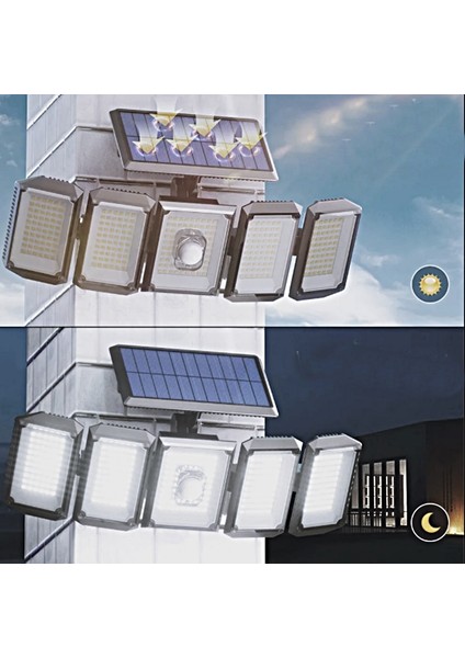300 LED Güneş Enerjili 3 Mod - Kumandalı - 3 Metre Kablolu - Sensörlü Solar Sokak Lambası