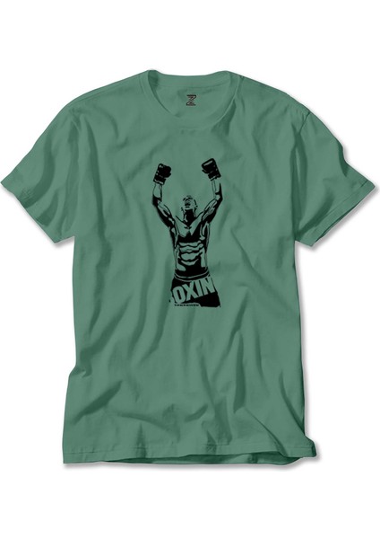 Boxing Fighter Silhouette Yeşil Tişört