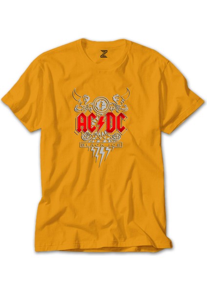 Ac Dc Black Ice Design Sarı Tişört