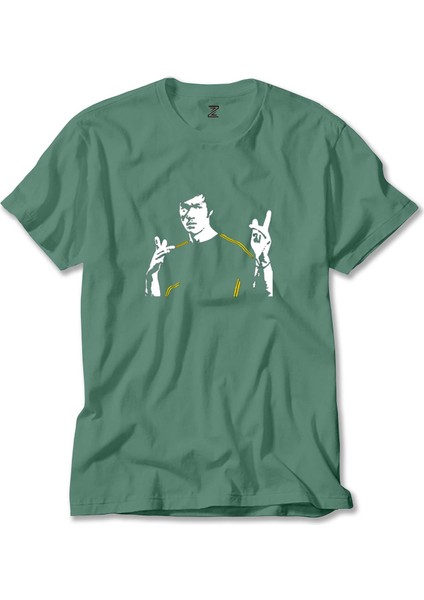 Bruce Lee Figure Yeşil Tişört