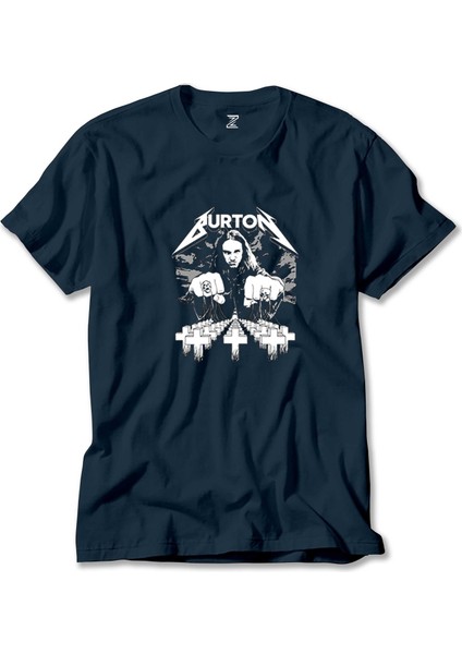 Metallica Cliff Burton Face Lacivert Tişört